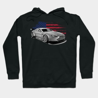 Aston Martin Vantage GT8 (Mk I) Cars Form American Flag Hoodie